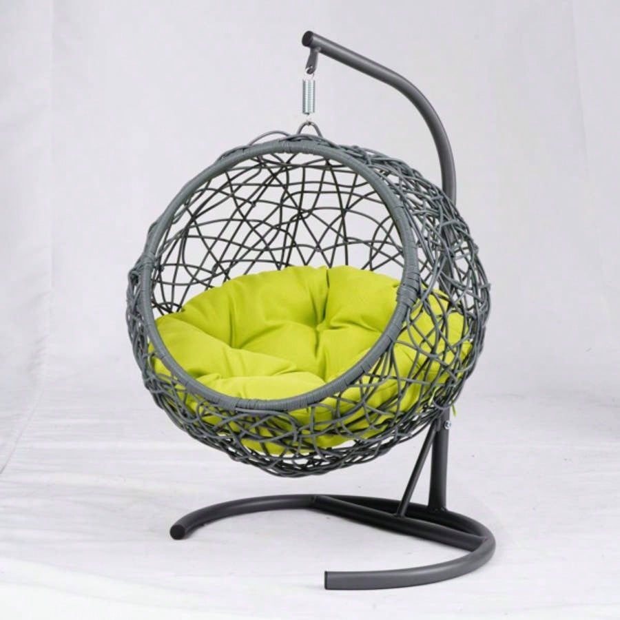 Swing Bed with Stand Cushion, Chair with Rattan Wicker Appearance, Indoor Hanging Swinging Bed Cats, Small Dogs, and Small Animals, Green
