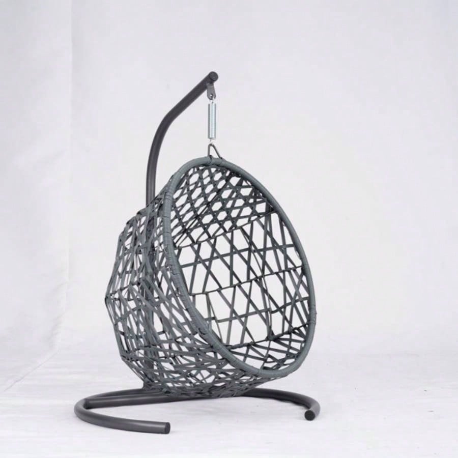Swing Bed with Stand Cushion, Chair with Rattan Wicker Appearance, Indoor Hanging Swinging Bed Cats, Small Dogs, and Small Animals, Gray