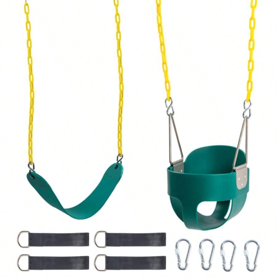 EVA+ Iron Swing+ Hanging basket swing combination Green Swing