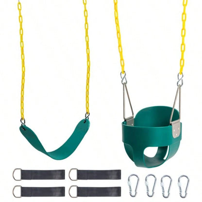 EVA+ Iron Swing+ Hanging basket swing combination Green Swing