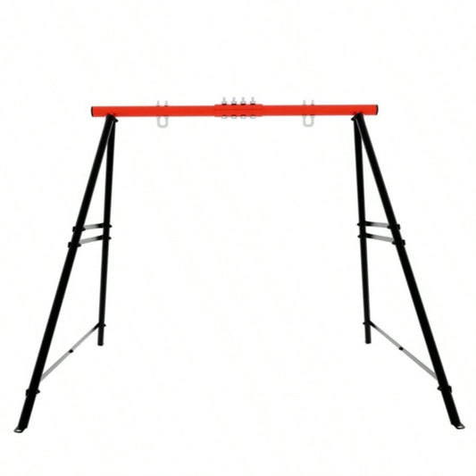 Swing Sets Backyard, Swingset Outdoor Kids, Toddler Porch Swing, Metal A - Frame Swing Stand Indoor, Adult Backyard Swing Frame, Easy to Assemble, Red without Swing
