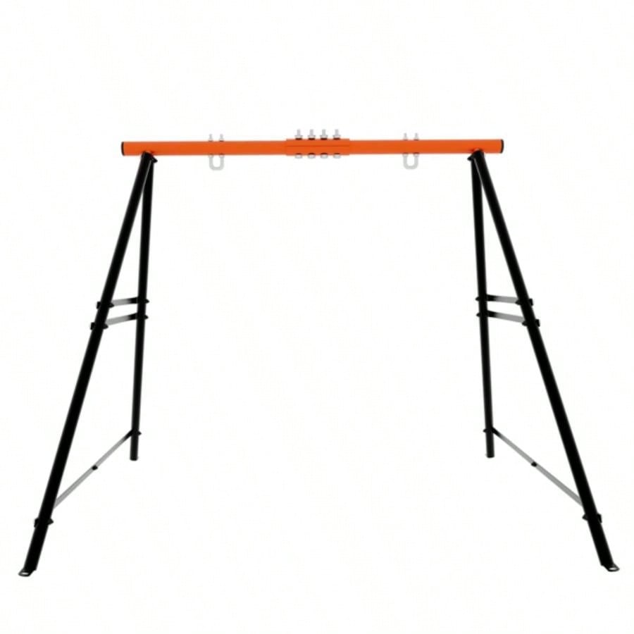 Swing Sets Backyard, Swingset Outdoor Kids, Toddler Porch Swing, Metal A - Frame Swing Stand Indoor, Adult Backyard Swing Frame, Easy to Assemble, Orange without Swing