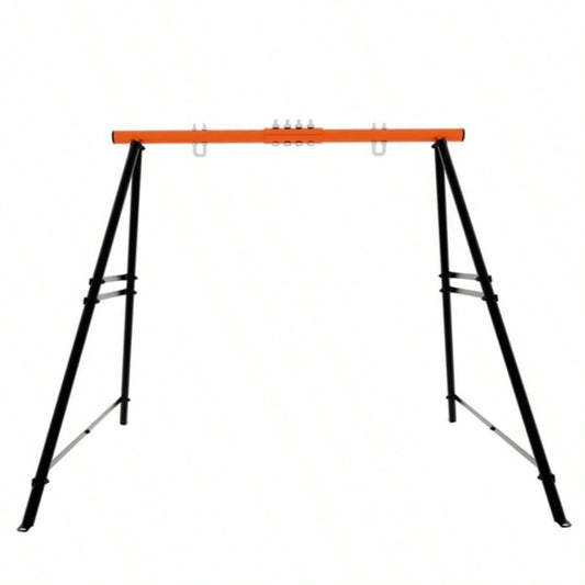 Swing Sets Backyard, Swingset Outdoor Kids, Toddler Porch Swing, Metal A - Frame Swing Stand Indoor, Adult Backyard Swing Frame, Easy to Assemble, Orange without Swing