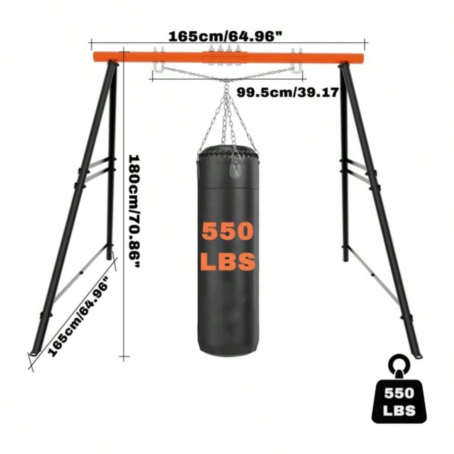 Swing Sets Backyard, Swingset Outdoor Kids, Toddler Porch Swing, Metal A - Frame Swing Stand Indoor, Adult Backyard Swing Frame, Easy to Assemble, Orange without Swing