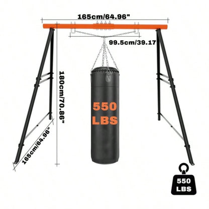 Swing Sets Backyard, Swingset Outdoor Kids, Toddler Porch Swing, Metal A - Frame Swing Stand Indoor, Adult Backyard Swing Frame, Easy to Assemble, Orange without Swing