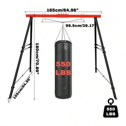 Swing Sets Backyard, Swingset Outdoor Kids, Toddler Porch Swing, Metal A - Frame Swing Stand Indoor, Adult Backyard Swing Frame, Easy to Assemble, Red without Swing