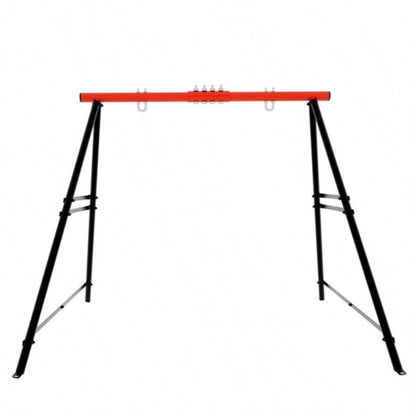 Swing Sets Backyard, Swingset Outdoor Kids, Toddler Porch Swing, Metal A - Frame Swing Stand Indoor, Adult Backyard Swing Frame, Easy to Assemble, Red without Swing