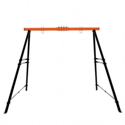 Swing Sets Backyard, Swingset Outdoor Kids, Toddler Porch Swing, Metal A - Frame Swing Stand Indoor, Adult Backyard Swing Frame, Easy to Assemble, Orange without Swing