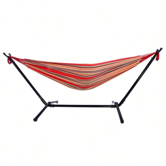 Portable Outdoor Polyester Hammock Set Red