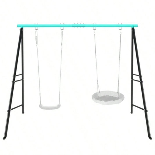 Swing Stand Frame, Swing Set Frame Both Kids and Adults, 500 Lbs Heavy - Duty Metal A - Frame Backyard Swing Indoor Outdoor, GreenFrame Only