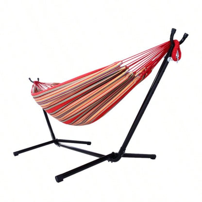 Portable Outdoor Polyester Hammock Set Red