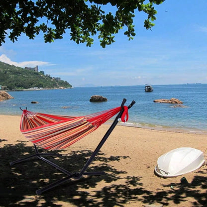 Portable Outdoor Polyester Hammock Set Red