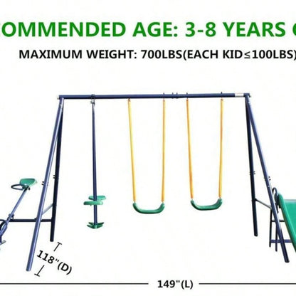 Metal Swing Set/ Slide