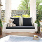 2 - Person Wicker Hanging Porch Swing with Chains, Cushion, Pillow, Rattan Swing Garden, Backyard, Pond. White Wicker, Gray Cushion