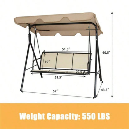 3 - person garden swing Brown