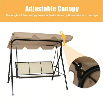3 - person garden swing Brown