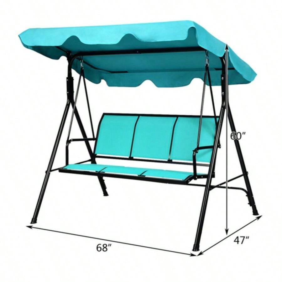 3 - person garden swing Blue