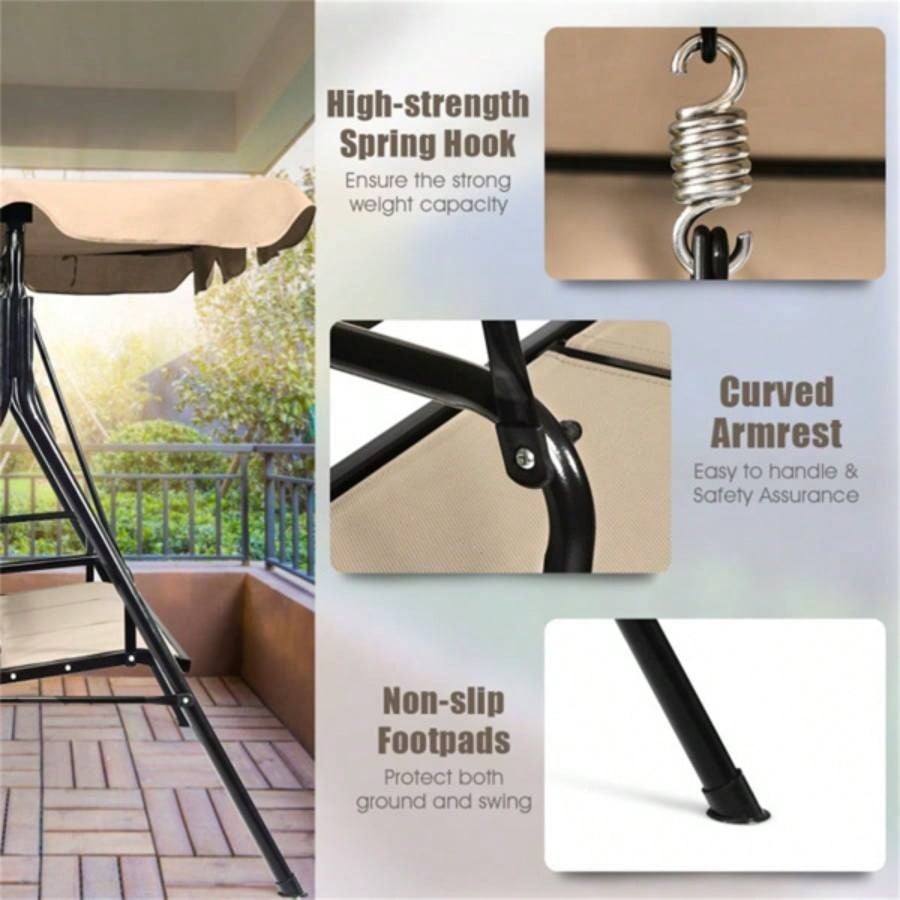 3 - person garden swing Brown