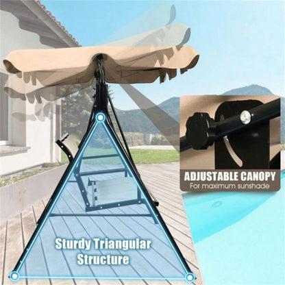 3 - person garden swing Brown