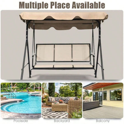 3 - person garden swing Brown