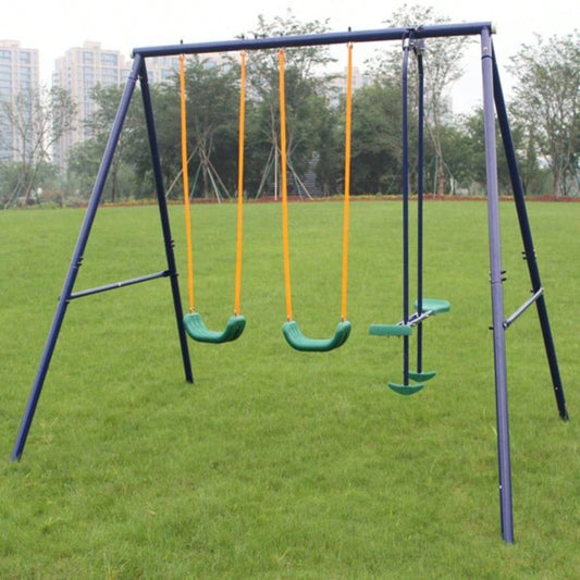 Metal Swing Set Outdoor with Glider Kids, Toddlers, Children