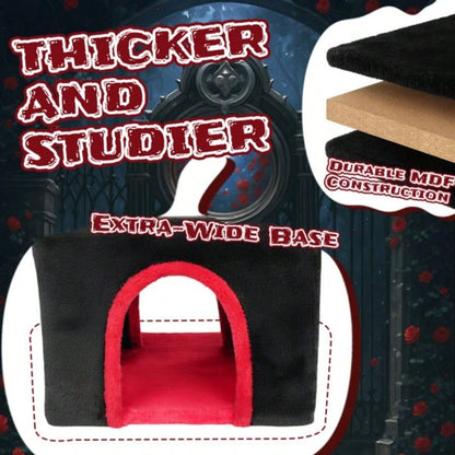 53 Large Tree, Gothic Tower with Padded Perch, Spacious Condo, Comfy Hammock, Scratching Post, Hanging Toy Indoor Cats, Red Black