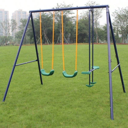 Metal Swing Set Outdoor with Glider Kids, Toddlers, Children