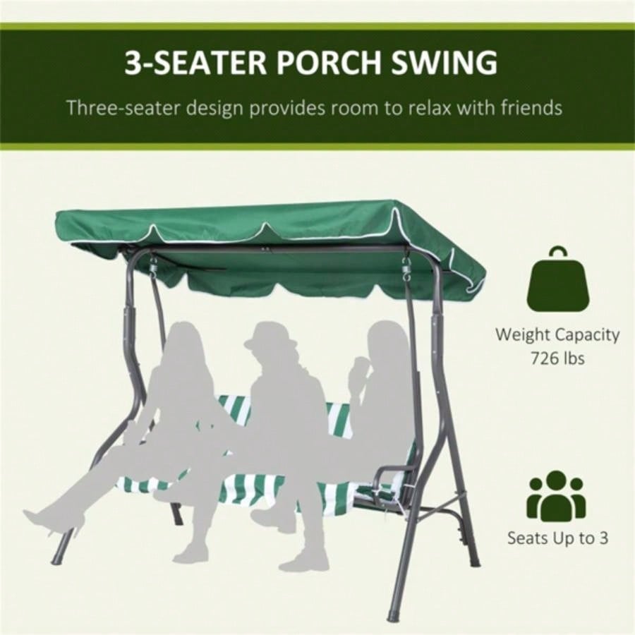 3 - Outdoor Porch Swing - Green Prohibited by