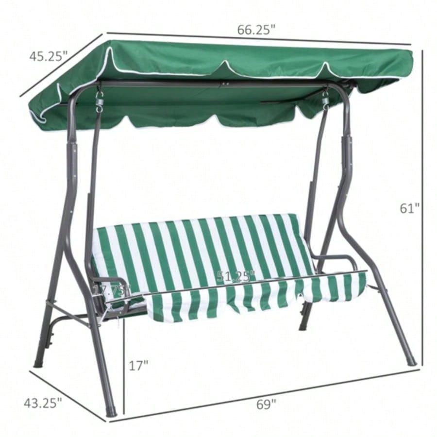 3 - Outdoor Porch Swing - Green Prohibited by