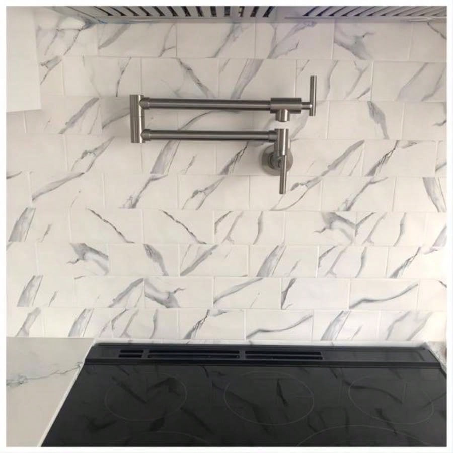 Pot Filler Faucet Wall Mount, Brushed Nickel and Dual Swing Joints DesignUnable ship on weekends, fedex