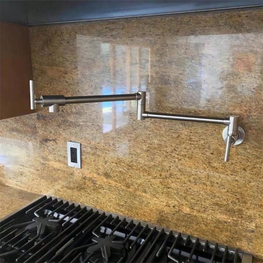 Pot Filler Faucet Wall Mount, Brushed Nickel and Dual Swing Joints DesignUnable ship on weekends, fedex