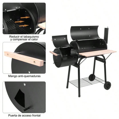 Zokop Oil Drum Charcoal Furnace High Temperature Spray Paint 500 - 600 Degrees Diameter 15cm Plastic Wheel