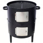 17 Inch Steel Charcoal Smoker, Heavy Duty Round BBQ Grill Outdoor Cooking, Black