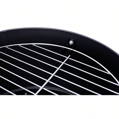 17 Inch Steel Charcoal Smoker, Heavy Duty Round BBQ Grill Outdoor Cooking, Black