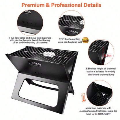 Portable BBQ Barbecue Grill Foldable Charcoal Grill Camping Garden Outdoor Travel