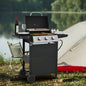 Propane Gas Grill 3 Barbecue Grill, Stainless Steel 26, 000 BTU Patio Garden Barbecue Grill with Two Shelves, Lid, Wheels and Bottle Opener