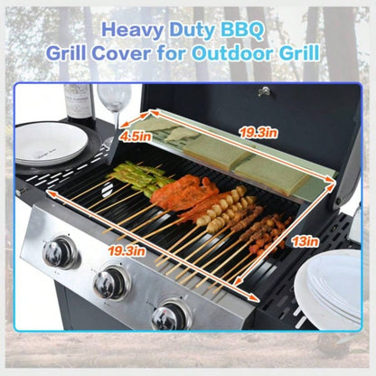 Propane Gas Grill 3 Barbecue Grill, Stainless Steel 26, 000 BTU Patio Garden Barbecue Grill with Two Shelves, Lid, Wheels and Bottle Opener