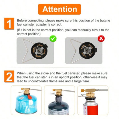 12000W Portable Camping Stove With Cassette Adapter Windproof Outdoor Backpacking with Carrying Igniter Outdoor Hiking Camping Picnic Backpacking