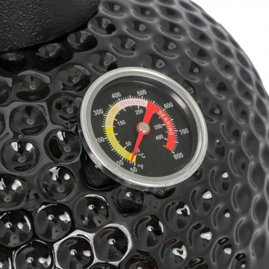 13in Round Ceramic Charcoal Grill Black