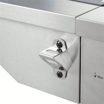 Propane Grill 4 Barbecue Grill Stainless Steel Gas Grill with Side and Thermometer Outdoor BBQ, Camping