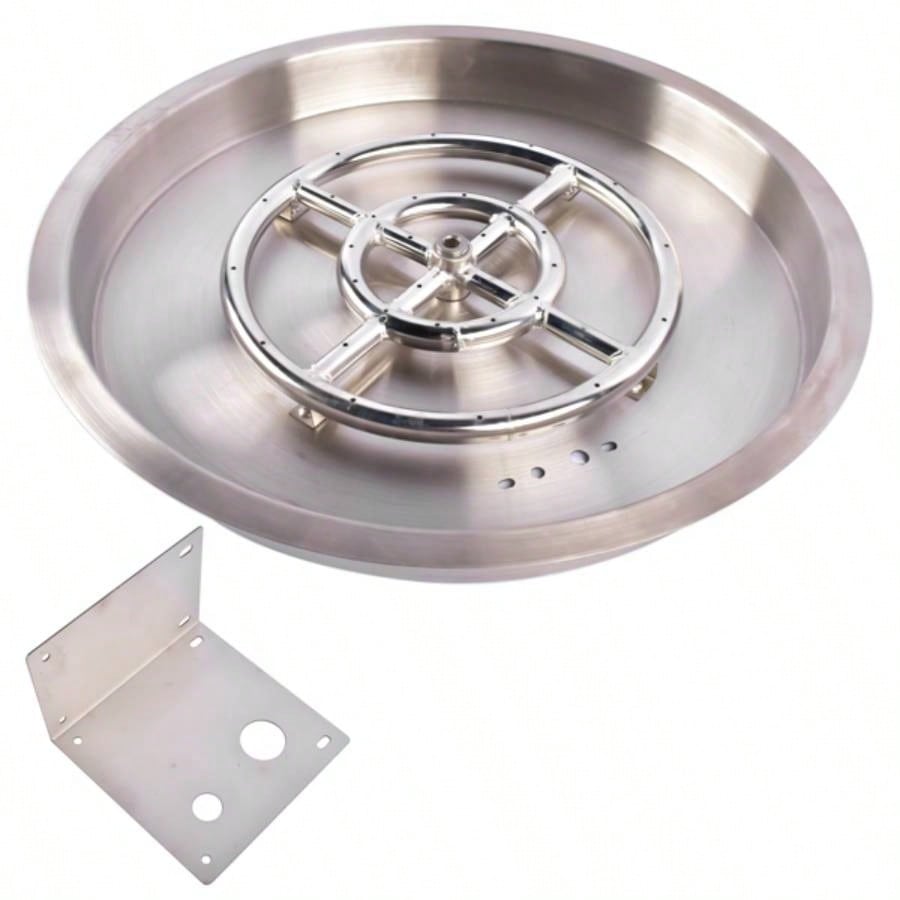 19 - inch Recessed Fire Pit Pan Stainless Steel Fire Pit Kit Round Indoor or Outdoor