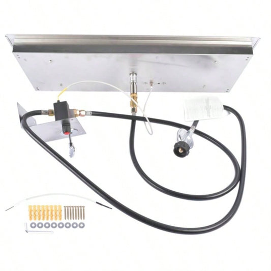 30x10 - inch Fire Pit Pan Stainless Steel Fire Pit Kit Rectangular Indoor or Outdoor