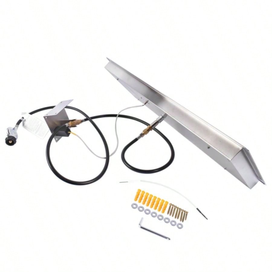 36x12 - inch Fire Pit Pan Stainless Steel Fire Pit Kit Rectangular Indoor or Outdoor