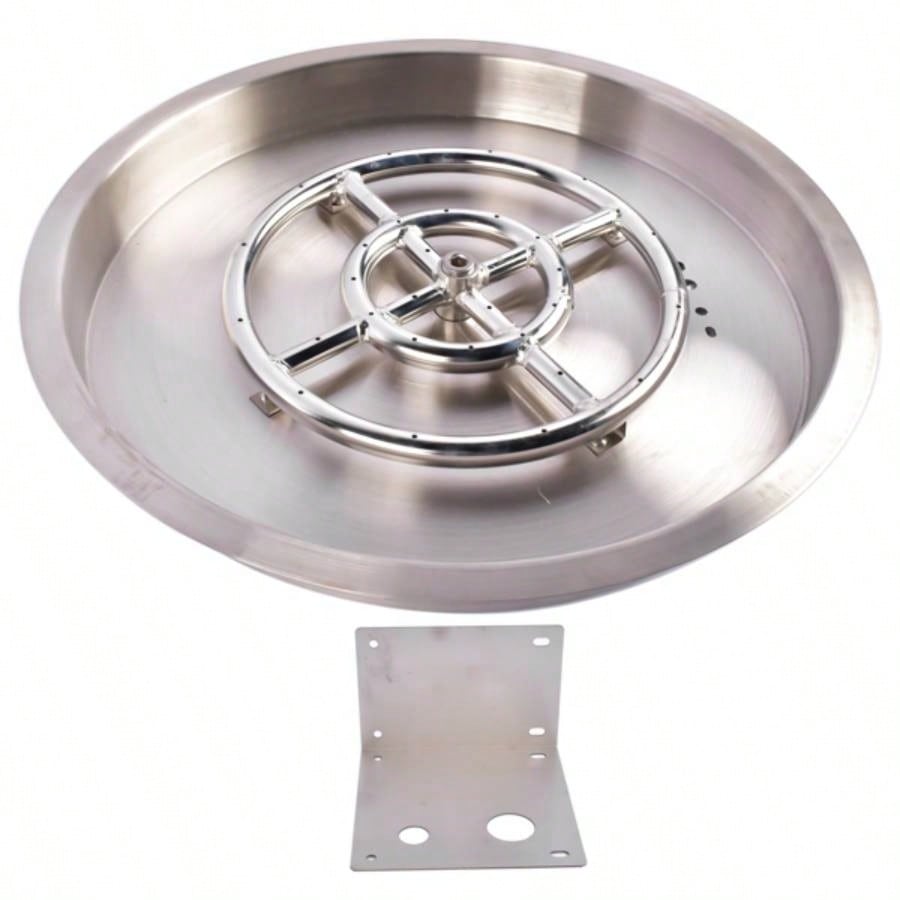 19 - inch Recessed Fire Pit Pan Stainless Steel Fire Pit Kit Round Indoor or Outdoor