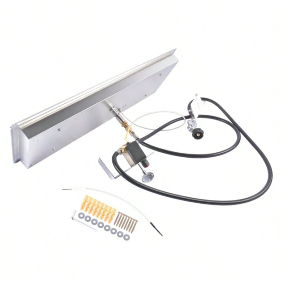 30x10 - inch Fire Pit Pan Stainless Steel Fire Pit Kit Rectangular Indoor or Outdoor