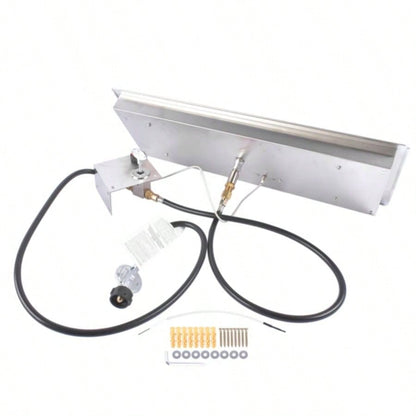 30x10 - inch Fire Pit Pan Stainless Steel Fire Pit Kit Rectangular Indoor or Outdoor