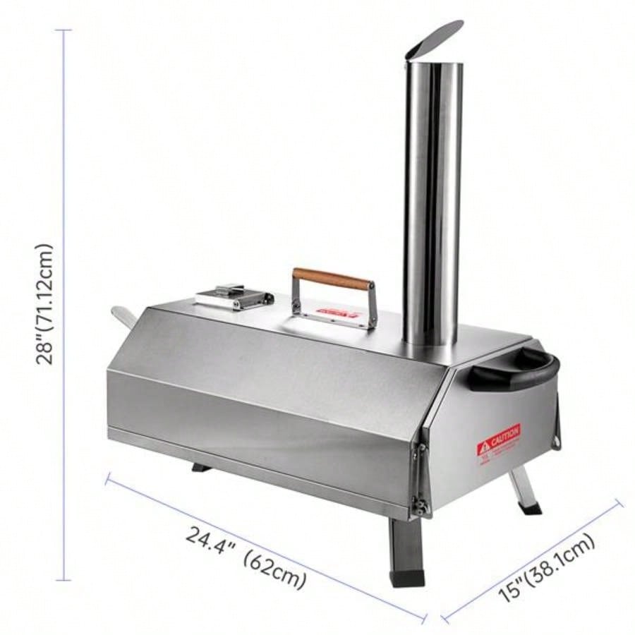 Semi - Automatic Silver 12 Outdoor Pizza Oven Portable Wood Fired Pizza Oven Outdoor Cooking Pizza Maker Portable Pizza Oven Authentic Stone Baked Pizzas