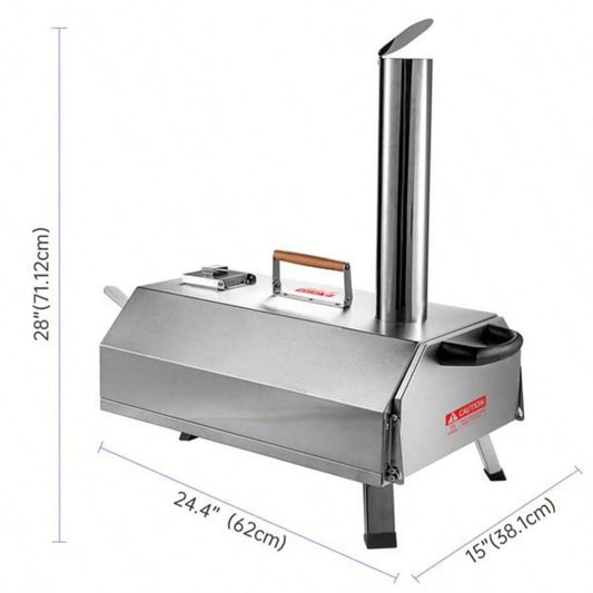 Semi - Automatic Silver 12 Outdoor Pizza Oven Portable Wood Fired Pizza Oven Outdoor Cooking Pizza Maker Portable Pizza Oven Authentic Stone Baked Pizzas