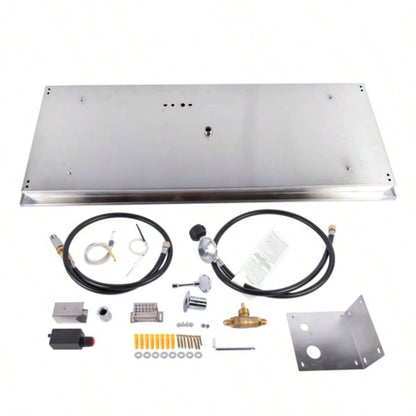 36x12 - inch Fire Pit Pan Stainless Steel Fire Pit Kit Rectangular Indoor or Outdoor