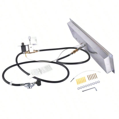 24x 8 - inch Fire Pit Pan Stainless Steel Fire Pit Kit Rectangular Indoor or Outdoor